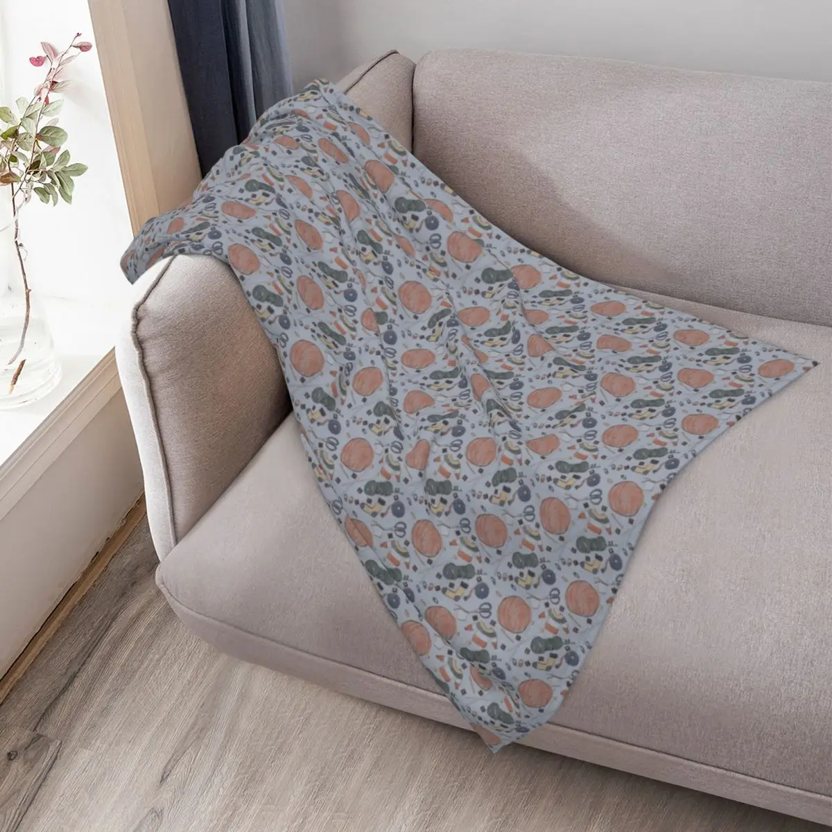 مفاهيم الحياكة - بطانية رمي زرقاء للشاطئ، بطانيات كلاسيكية منقوشة من القطيفة الناعمة لعيد الميلاد