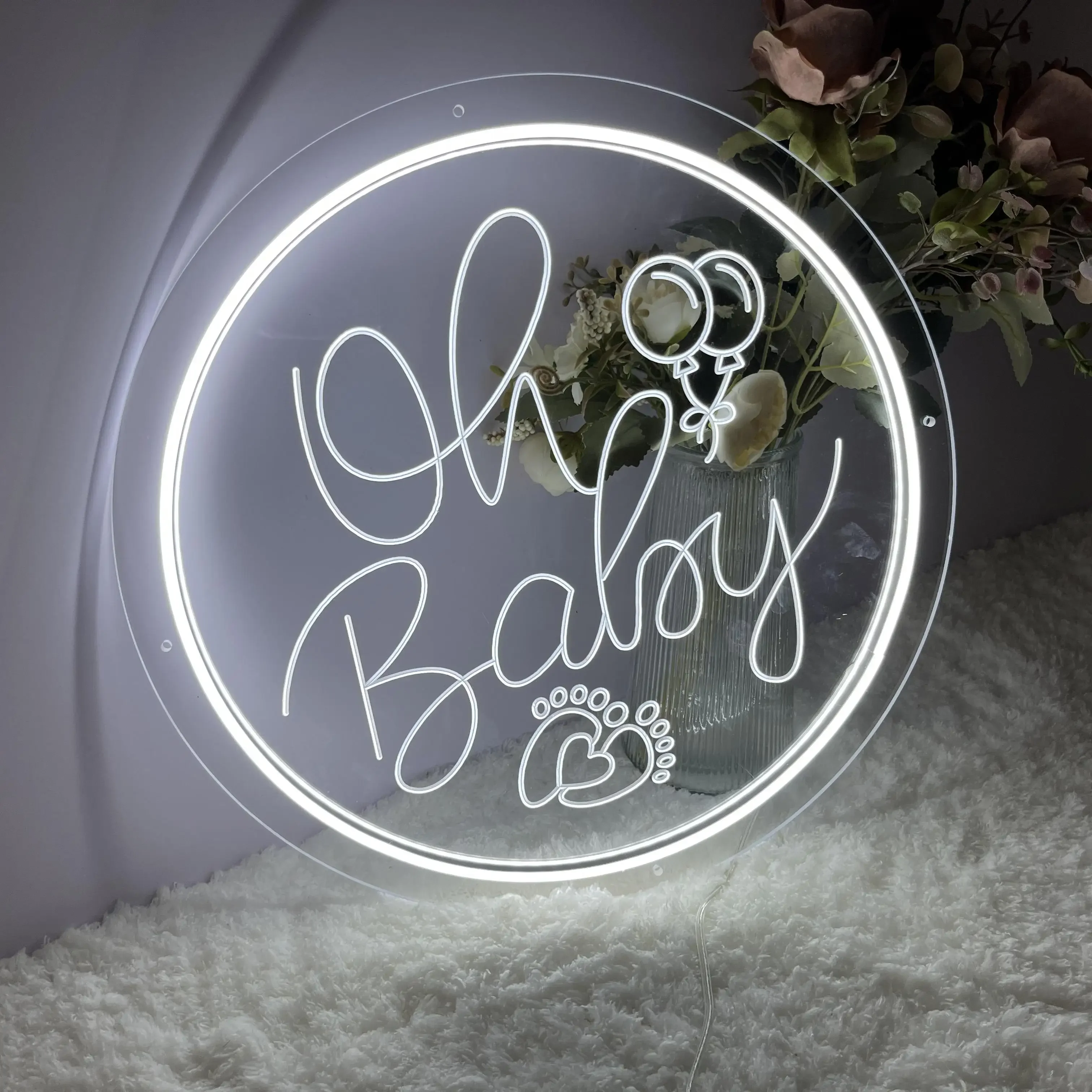 

12 Colors Oh Baby Neon Sign Carve Customized Personlity LED Lights For Wedding Decoration Room Wall Neon Lamps Decors Aesthetic