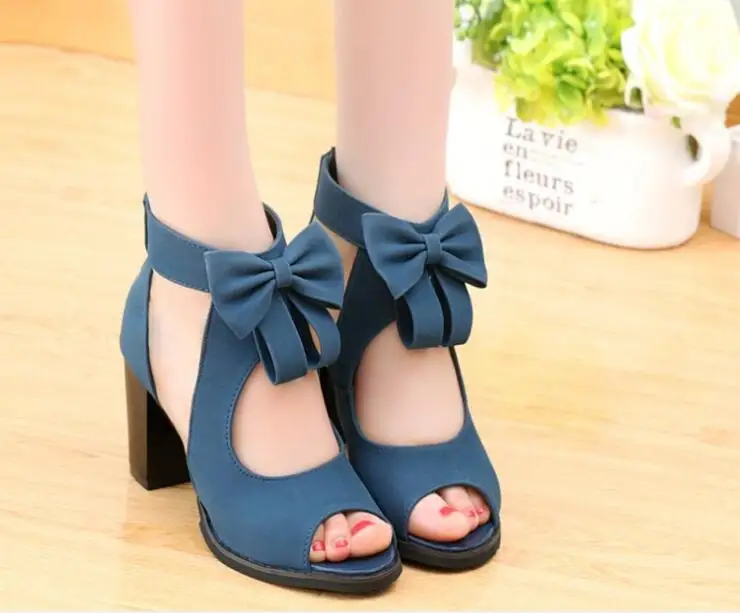 New fashion Women shoes bowknot high Heel zipper Sandals Summer New High Heel Shoes Fashion Mesh fashion women sandals image 5