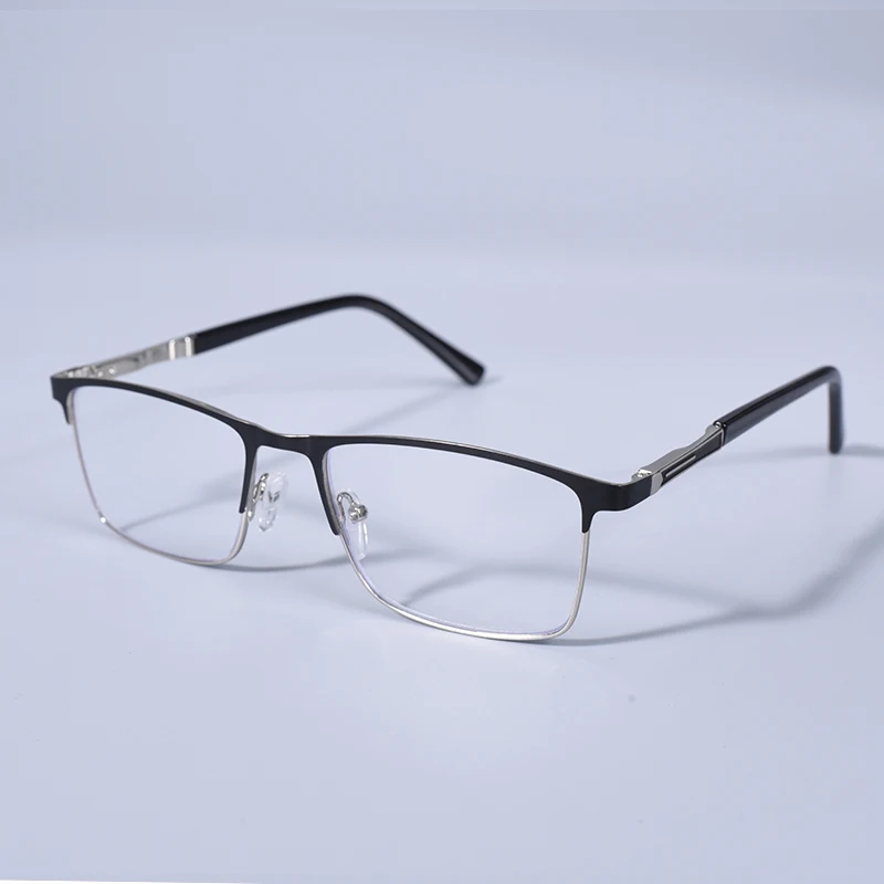 Männer Blau licht blockieren Lesebrille für Männer Metall Rahmen Magazin Leser Übergroßen Frühling Scharnier Rahmen Doppel Farbe + 125 + 175 + 22 – Detail 5