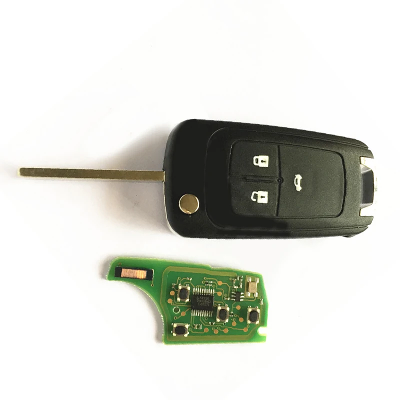 433MHz Remote Key Housing with PCB and Embedded ID46 Chip for Chevrolet For Cruze For Malibu Aveo Sail Requires Locksmith Setup