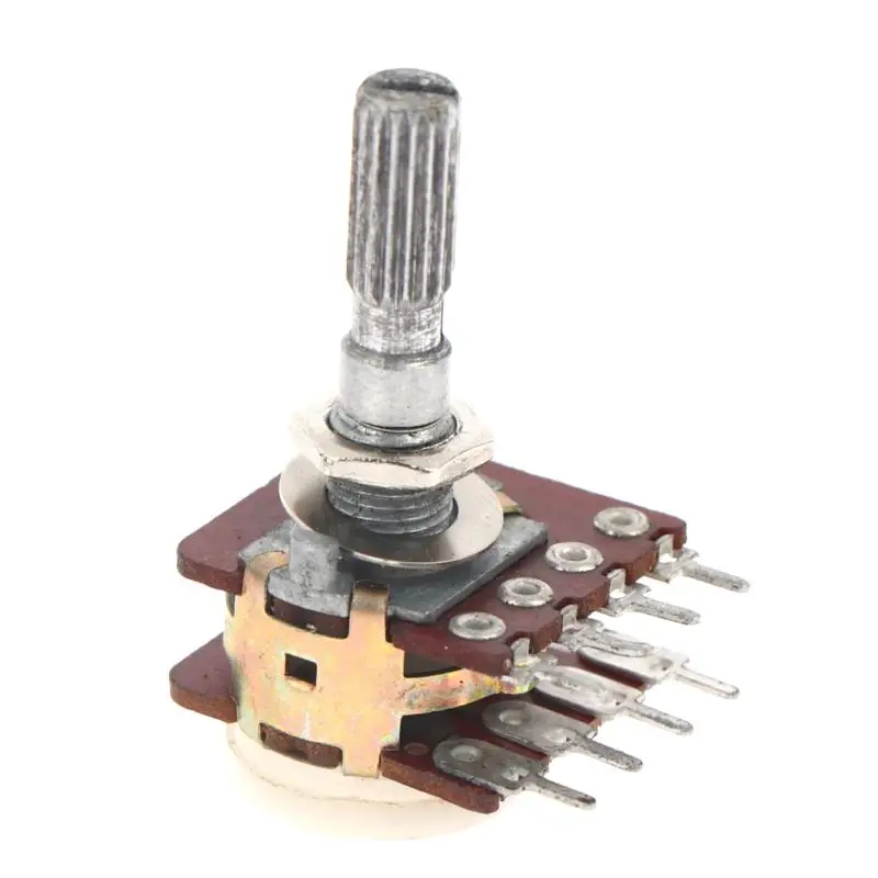 1Pcs High-quality RK16 Double Potentiometer B100K With Extraction 41 Locating Handle 25MM Long Serrated