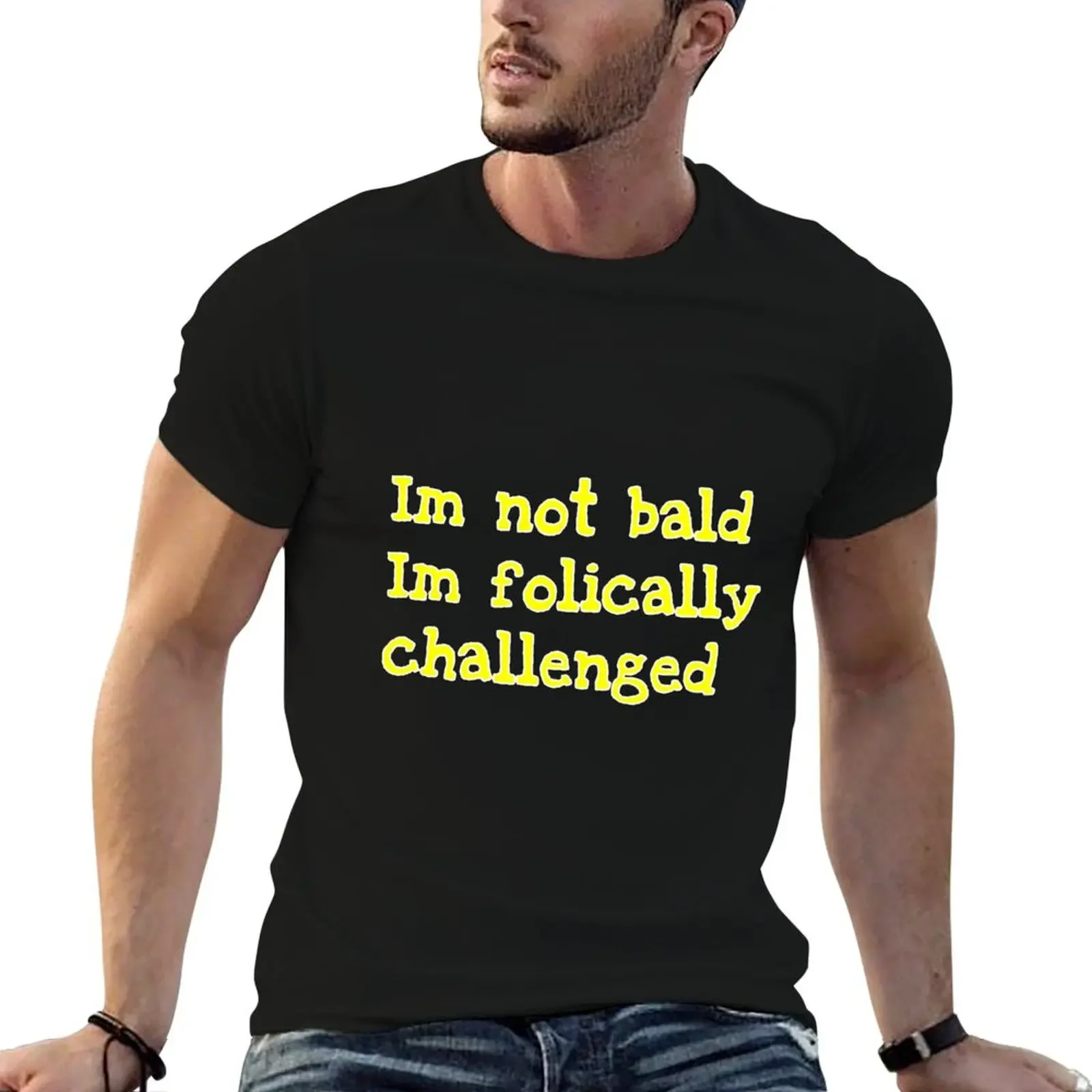 

I'M NOT BALD I'M FOLICALLY CHALLENGED T-Shirt plus size clothes T-shirts man anime blue archive sweat shirts, men