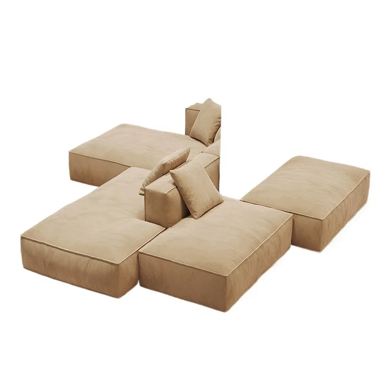 

Double-sided module island sofa fabric tofu block Italian minimalist large horizontal hall back to back living room antique