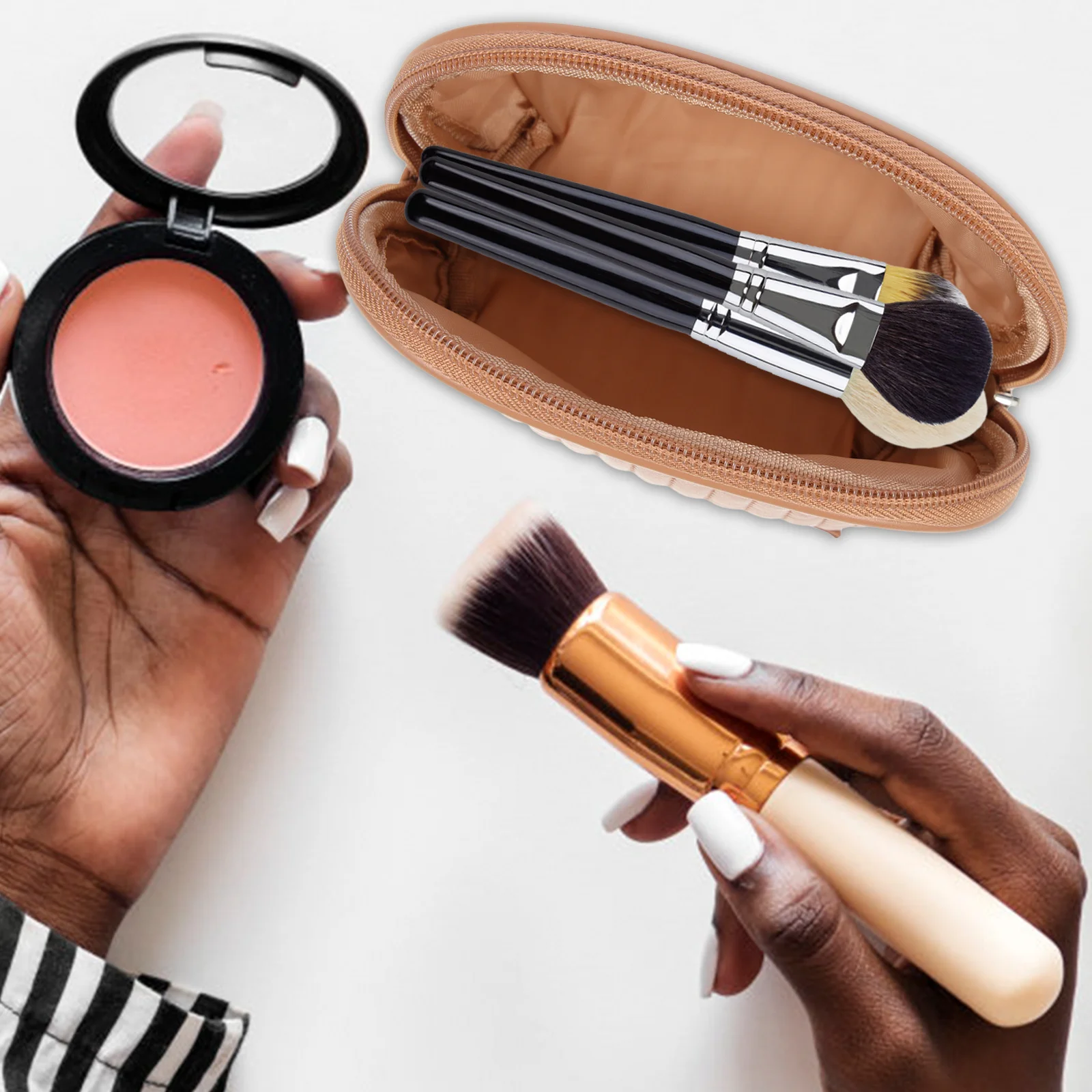 

1pcs Travel Makeup Bag Pu Organizer Lightweight Toiletry Storage Holder For Women Zipper Wash Pouch Portable