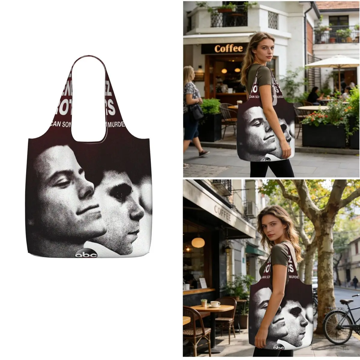 The Brothers Family Free The Menendez Brothers Shopping Tote Bag Canvas Large Capacity Shoulder Bags Shopper Grocery Handbag