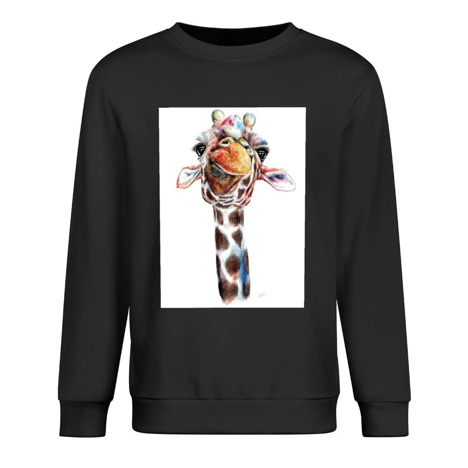 

Patchwork the Watercolour Giraffe Pullover korean style clothes autumn jacket men tracksuit men wear oversize sweatshirt
