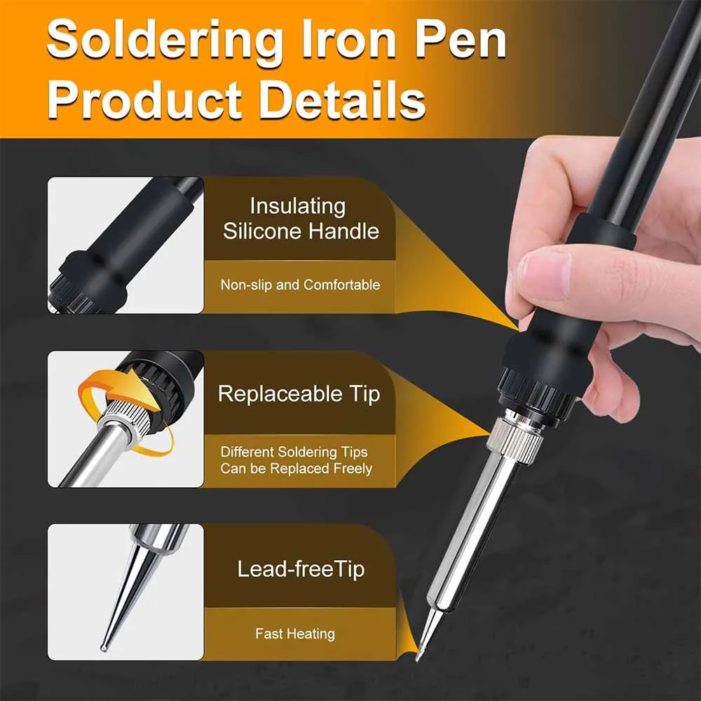 Stasiun solder listrik tanpa kabel 18V untuk baterai DeWalt/Milwaukee/Bosch, alat solder yang dapat disesuaikan untuk perbaikan DIY