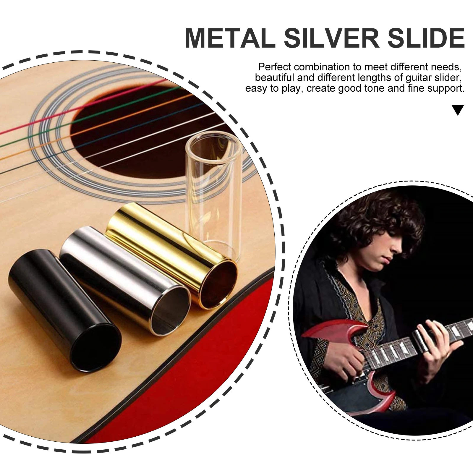 

Finger Sliding Stick Set Guitar Accessories Glass Slide for Picks Acoustic Accessory Kit Tuning