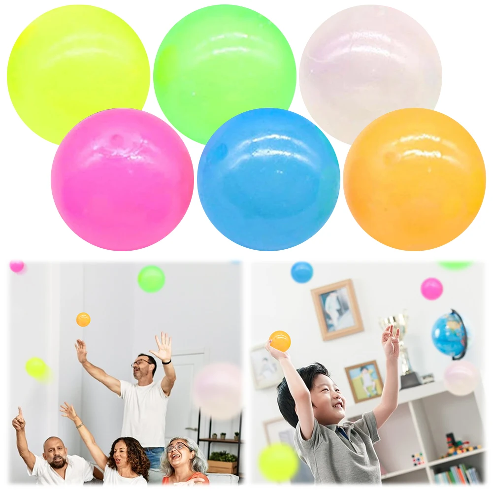 6/12/16PCS Luminous Stress Relieving Balls That Stick To The Ceiling Lumi Balls Cool Stuff Stocking Stuffers for Kids and Adults