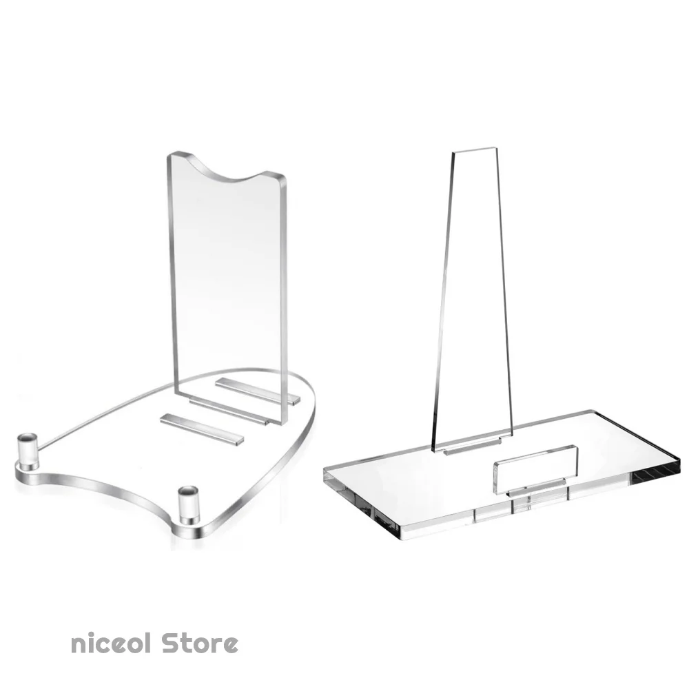 Support De Livre En Acrylique Avec Base, Chevalet D'art Transparent, PréSentoir De Table En Acrylique Pour Cadres Photo, Albums, Disques Et Magazines-image