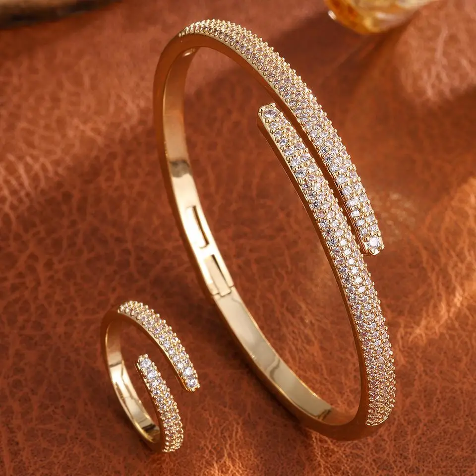 Women's Micro-set Zircon Ring Bracelet Two-piece Set