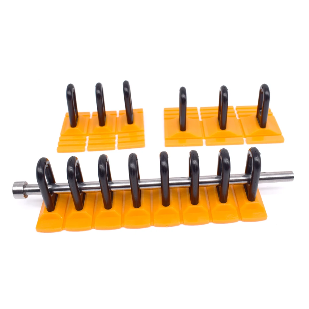 PDR Dent Pulling Plates Kit Multi Size Plastic Pull Tabs With U Loops For Hydraulic Crossbar Dent Lifter 4