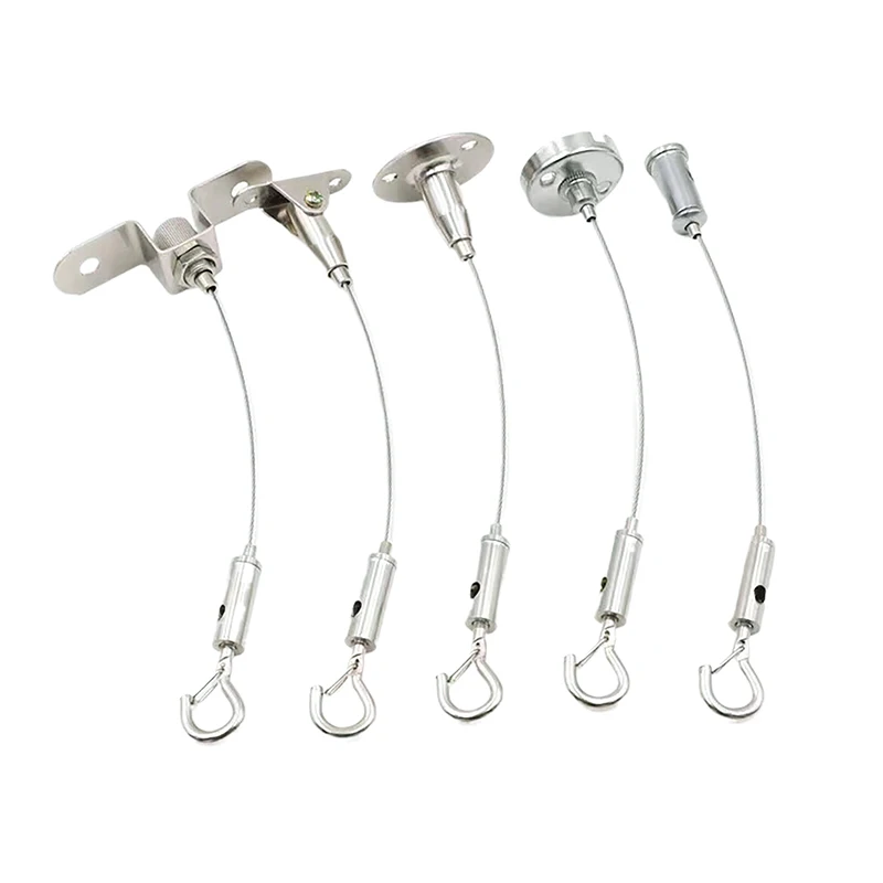 New 1 Pcs Wire Rope Spring Hook Adjustable Hanging Clothesline Fixed Guardrail Lock Lifting Code Suitable For Light Panels