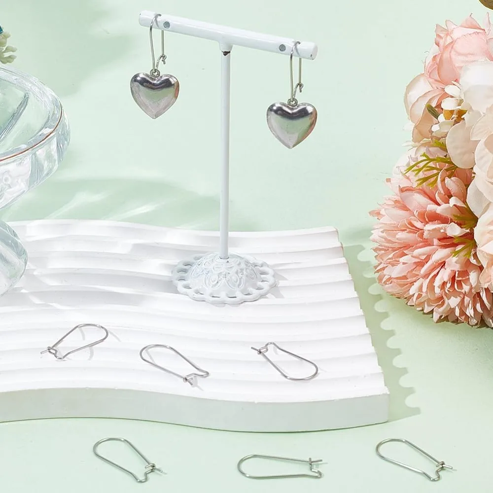 1 Box 120Pcs  Wire Earring Hooks Ear Wires Stainless Steel Drop Long U Shaped Hoop Earwires Teardrop Dangle Earring - view 4