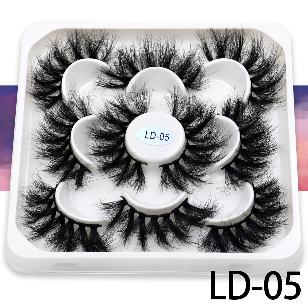 Korea 5 Paare 25mm Nerz Wimpern einzelne natürliche flauschige falsche Wimpern dichte Verlängerung Nerz Wimpern Großhandel Make-up Toole – Detail 21
