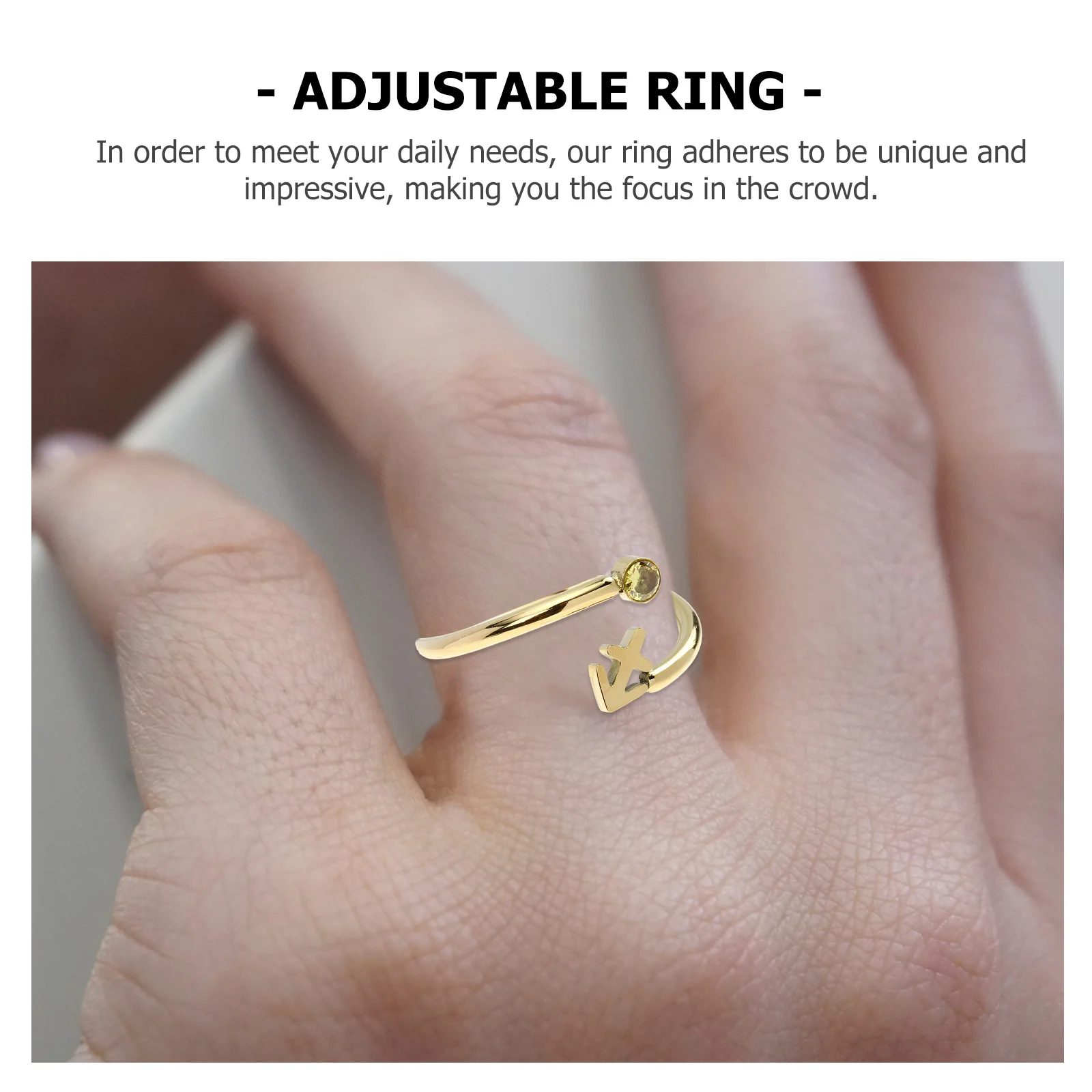 

Sagittarius Ring Stacking Open Rings Women Adjustable Wedding Finger Birthstone Stainless Steel