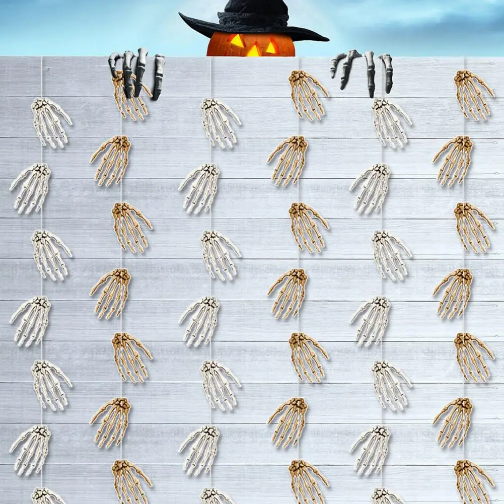 Outdoor Ghost Decoration Child Room Decor Spooky Halloween Party Decorations Skeleton Hand Bones Foil Fringe Curtains for A