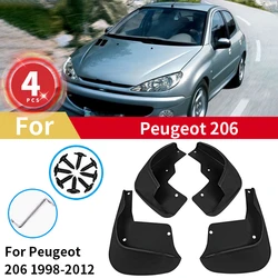 Mudguards For Peugeot 206 Mud Flaps 1998-2012 Splash Waterproof Guards Cover Fender MudFlaps Front Rear Car Accessories 4pcs