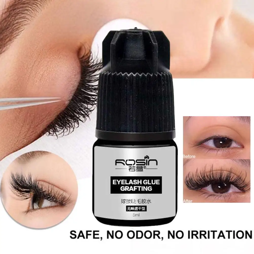DIY Eyelash Glue 5ml Rosin Gentle Fast Drying Lash Extension Adhesive For Personal Use Non Irritating Odorless Easy Makeup Tool