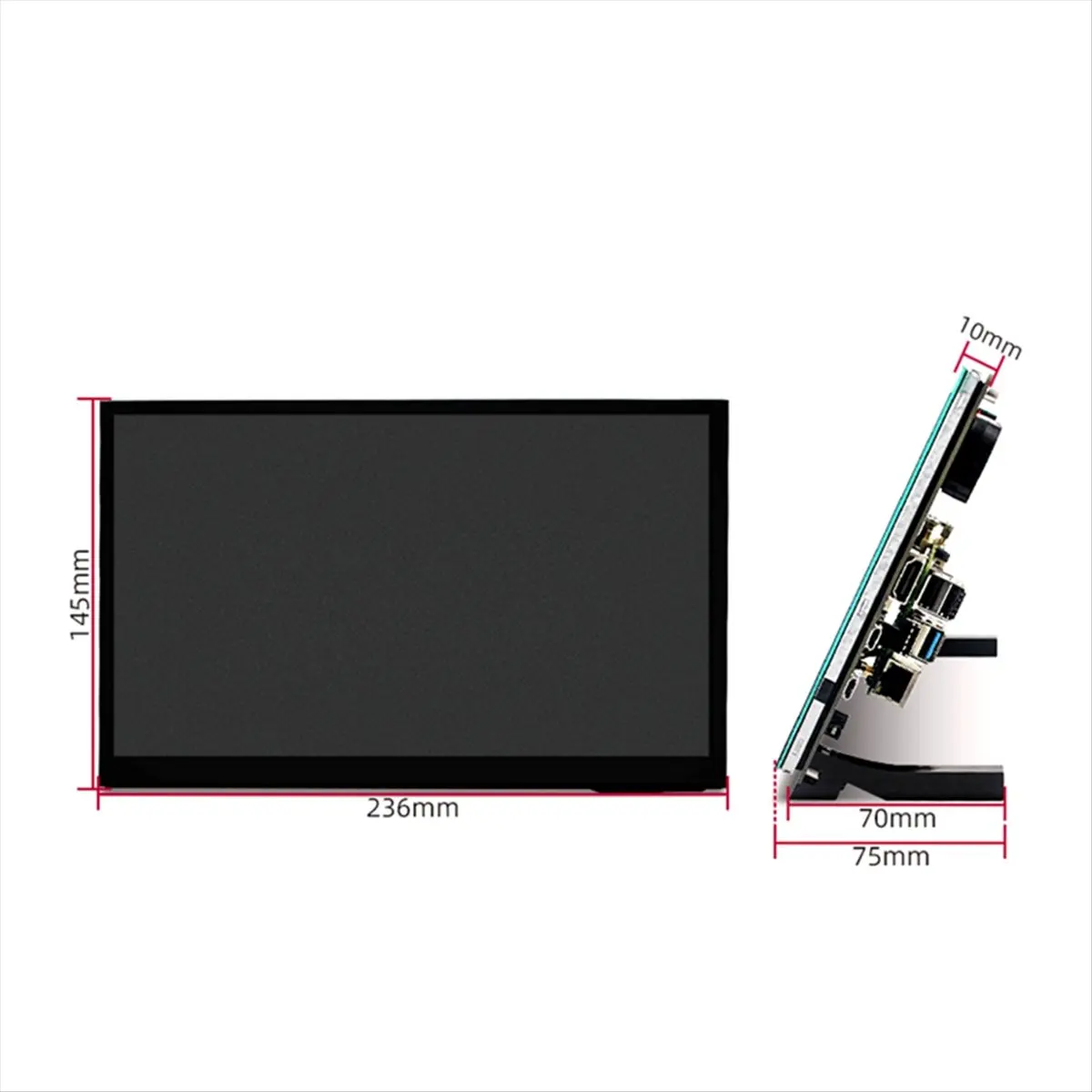 *A14E 10.1 Inch Touchscreen Monitor for Raspberry Pi 5/4B, IPS 1024x600, Dual Speakers, Compatible with Various Devices and OS