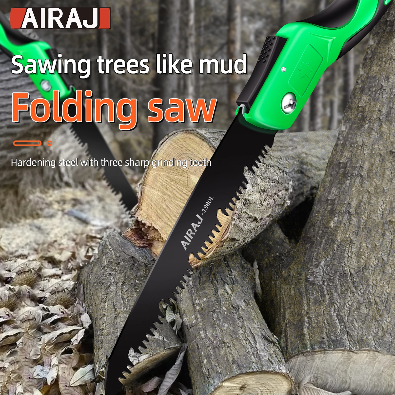 AIRAJ Multifunctional Folding Saw SK7 Steel Sharp and Wear-Resistant Portable Household Manual Woodworking Saw