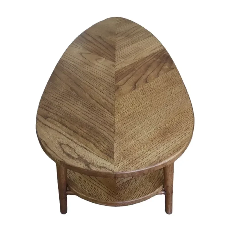 Modern Simple Ash Wood Coffee Side Table Durable Pattern Splicing Solid Wood Living Room Furniture New Design Customized Size