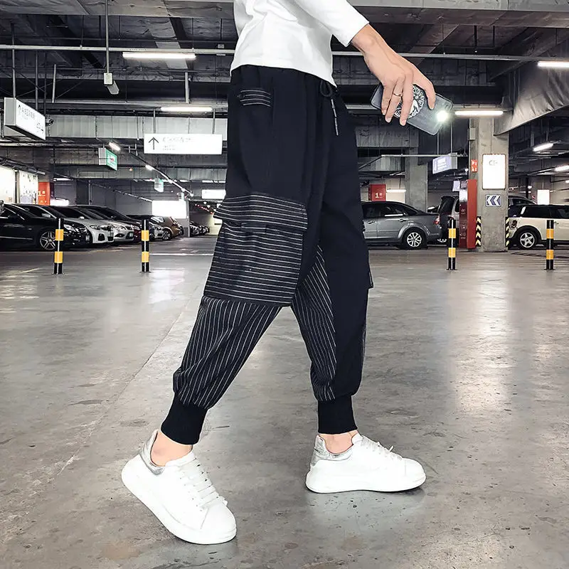 Y2k High Quality Multi Pocket Men\'s Cargo Pants Emo Fashion Trousers Harem Casual Hip Hop Nylon Wide Hiking Slim Summer Slacks S