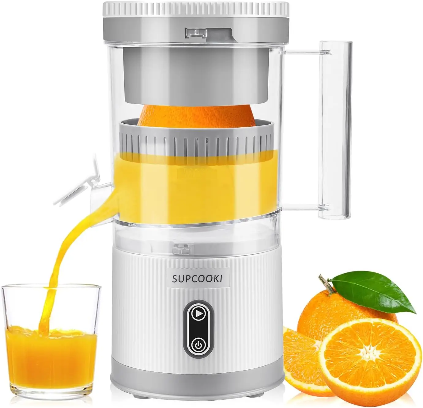 

Rechargeable Electric Citrus Juicer with USB Cable, Touch Button, Easy Clean Portable Squeezer for Oranges Lemons