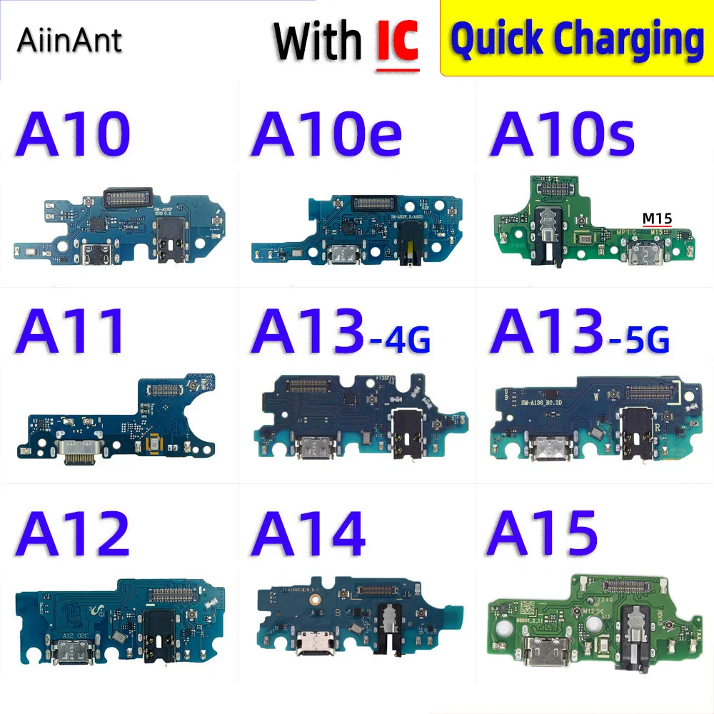 Conector de placa de carga USB, puerto de carga rápida, Cable flexible para Samsung Galaxy A10, A10E, A10S, A11, A12, A12S, A13, A13S, A14, A15, 5G