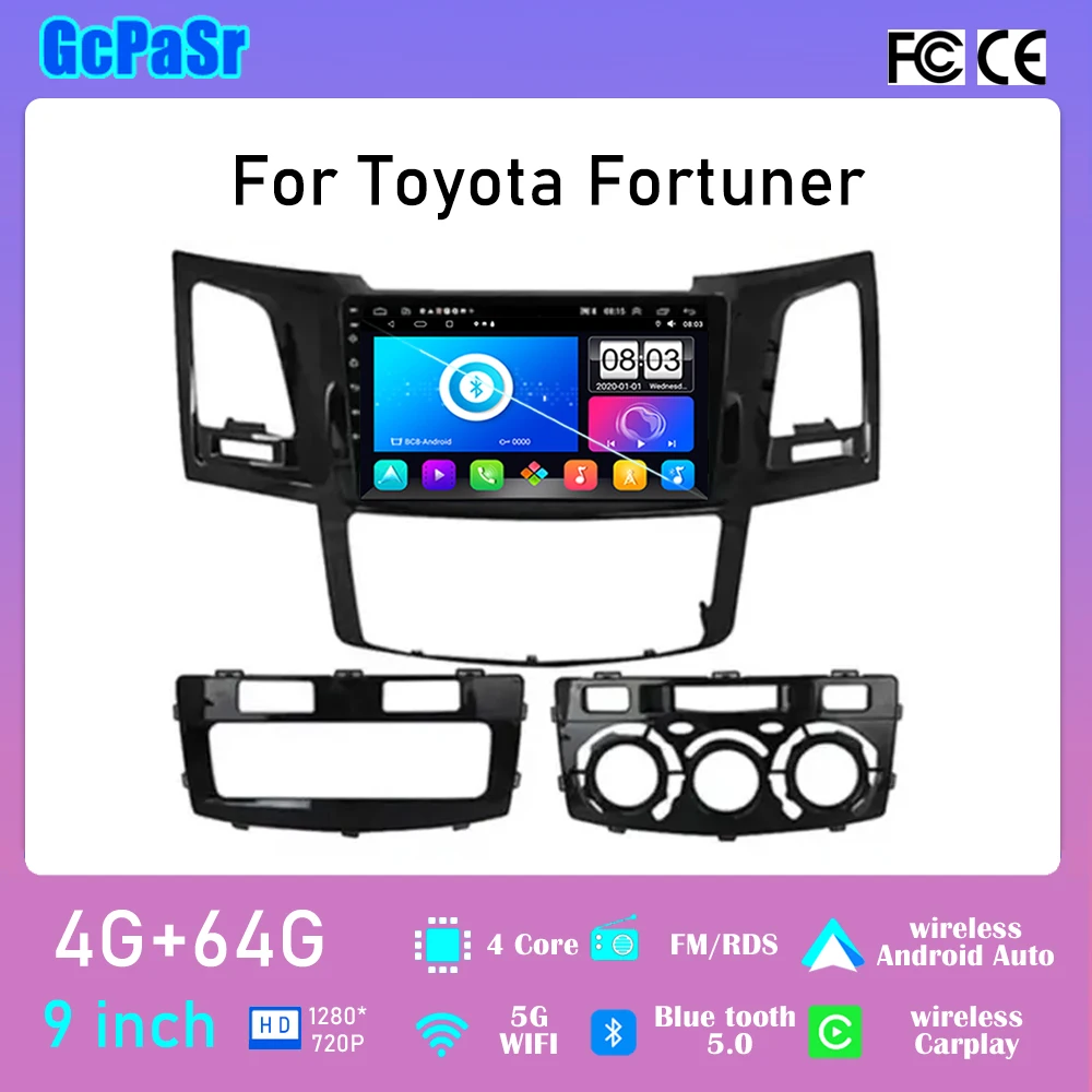 

Android 13 8 Core For Toyota Fortuner HILUX Revo Vigo 2007-2015 DSP Carplay GPS Navigation Bluetooth