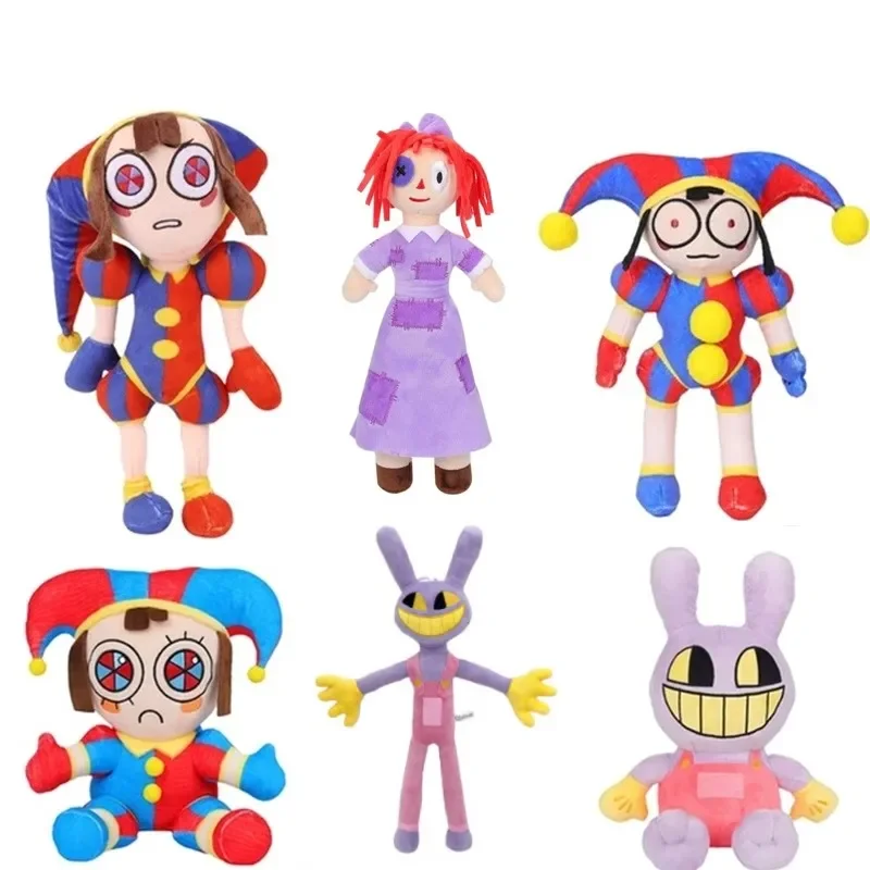 Hot The Amazing Digital Circus Plush Clown Ragatha Pomni Cartoon Jax Doll Joker Plush Soft Stuffed Sofa Decorate Christmas Gifts