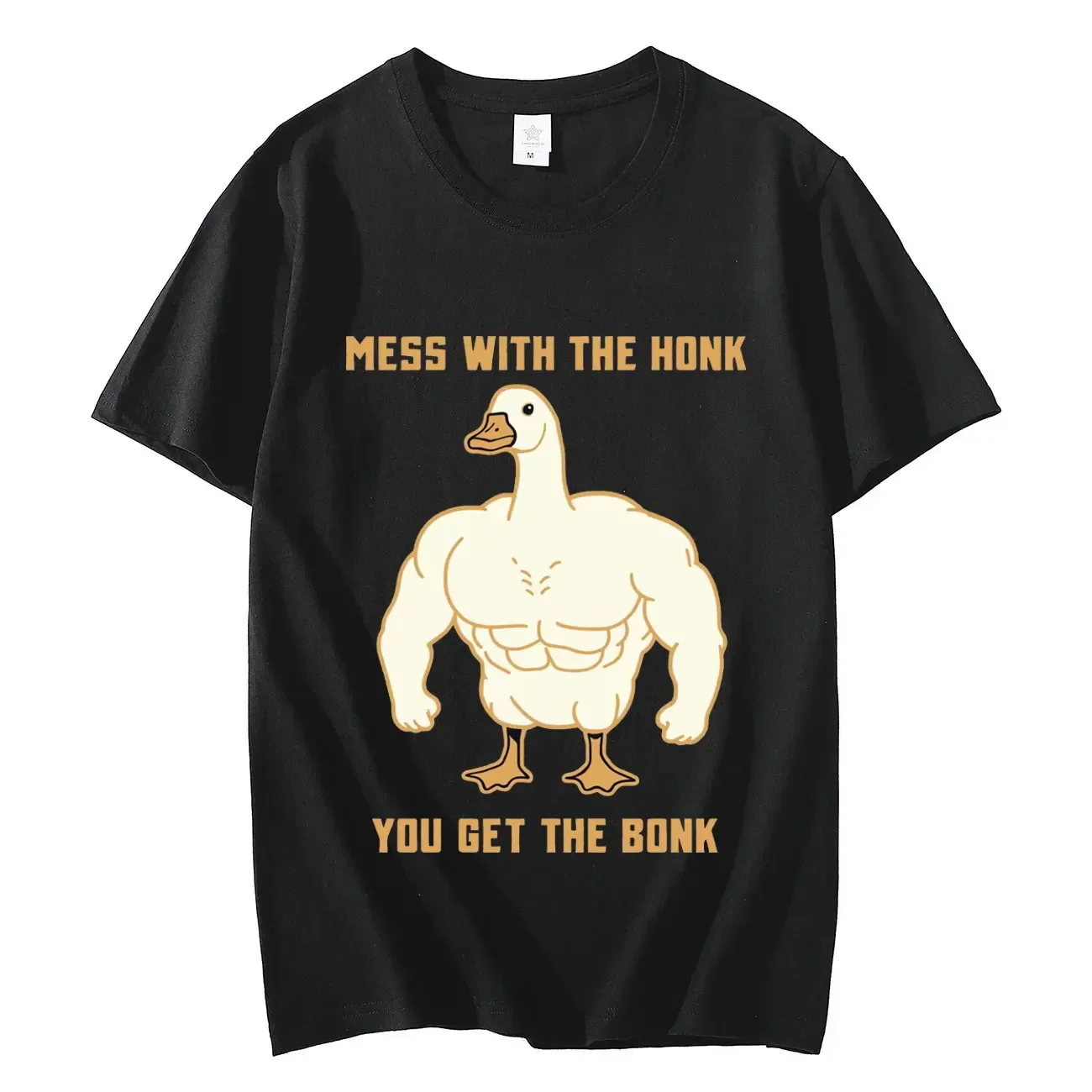 Mess with The Honk You Get The Bonk Funny Goose Graphic T Shirts Fashion Casual Short Sleeve T-shirt Unisex 100% Cotton T-shirts