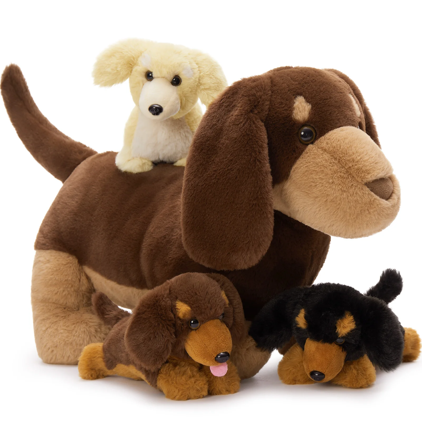 

Плюшевая семья таксы «Мама с щенками» — набор игрушек для собак из 4 предметов, 18 дюймов, уникальный подарок для обучения детей