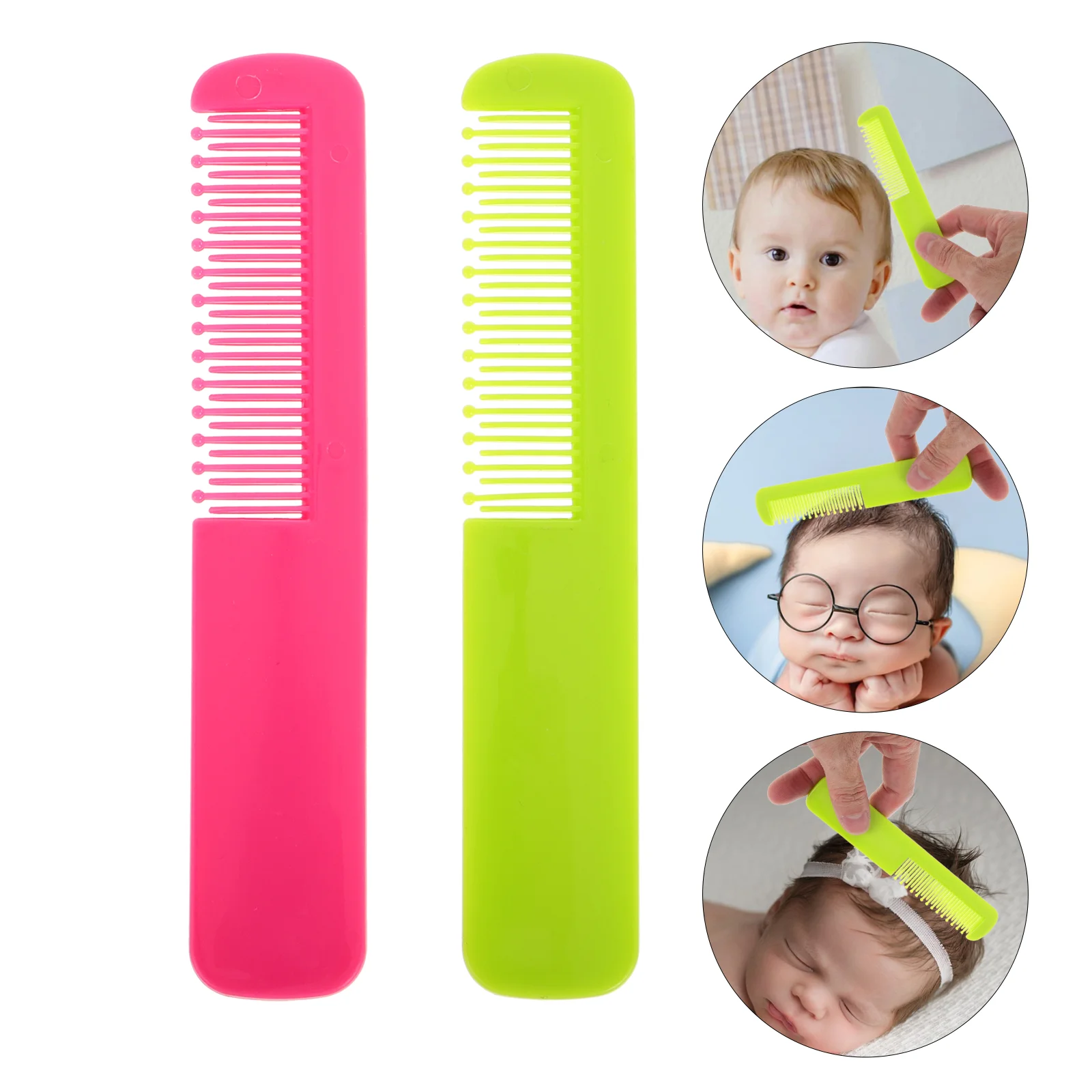 

2 Pcs Baby Hair Comb ABS Gentle Round Teeth Detangler Kids Wide Tooth Combs Safe Scalp Child Grooming Infant Care