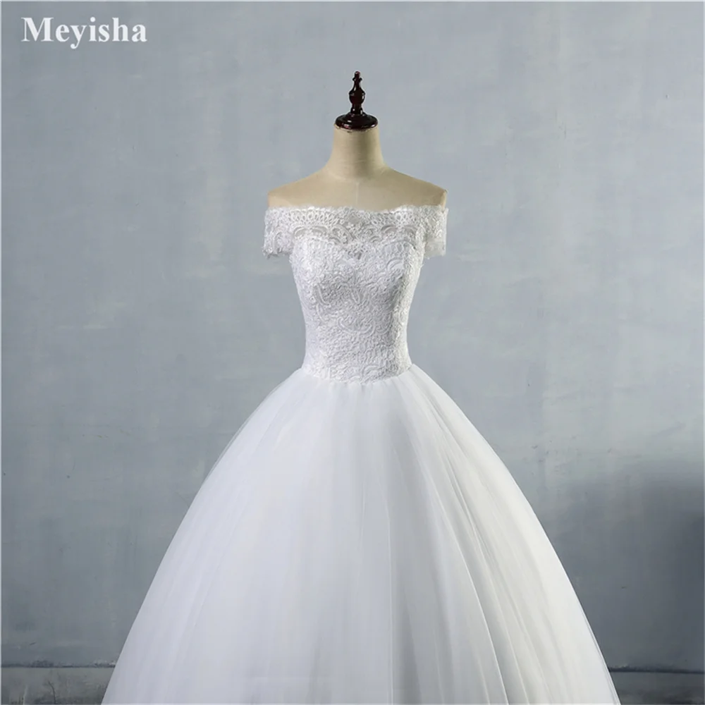 ZJ9097 Customized New White Ivory 2026 Wedding Dress For Brides With Lace Edge Plus Size Maxi Formal Off The Shoulder Gown