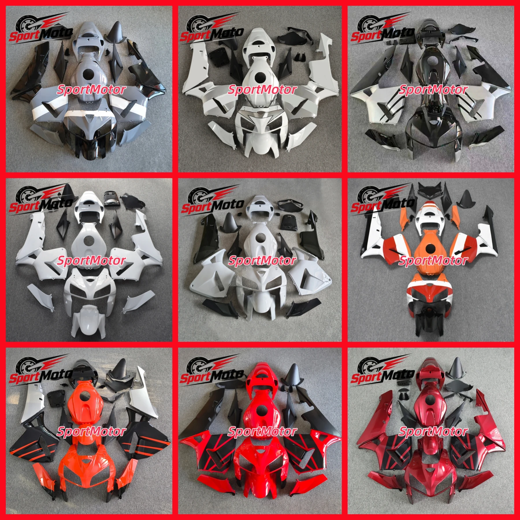 The motorcycle fairings kits is suitable for CBR600RR 2005 2006 FOR CBR600 F5 05 06 fairing orange white gray black red blue