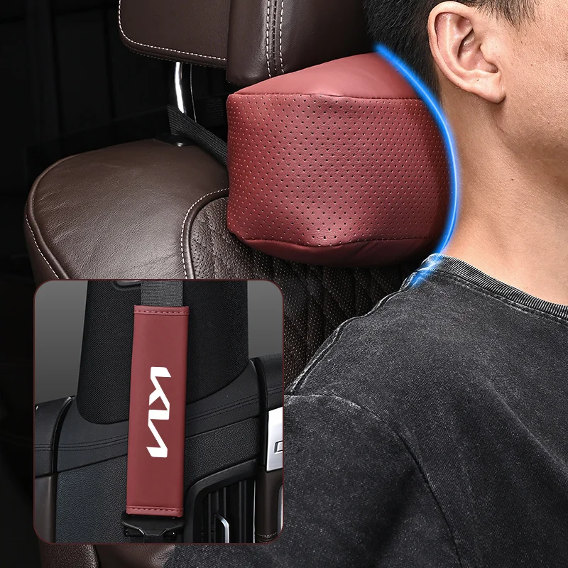 Car Seat Belt Shoulder Cover Pads Headrest Neck Pillow For KIA Sportage Ceed Sorento Cerato Optima Picanto Rio Soul K2 K5 Stonic