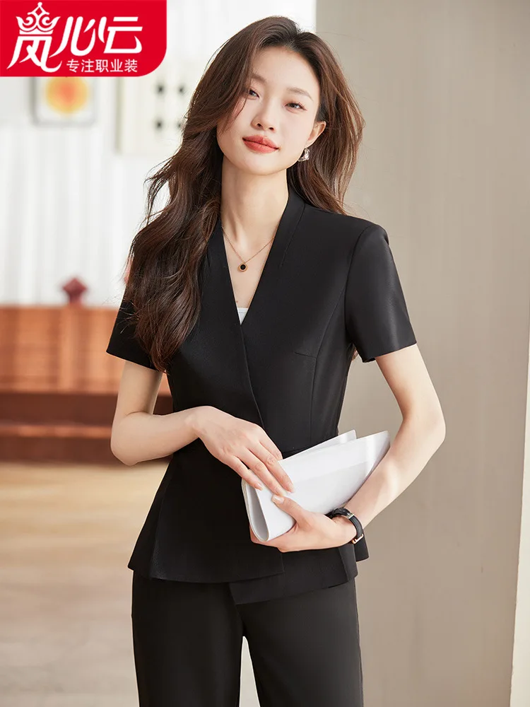 Lan Xinyun Summer Short Sleeve Business Suit Tailored Suit Formal Clothes Women's Suit Overalls Dignified Goddess Fan High End90