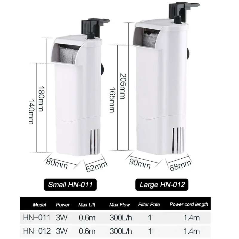 SUNSUN HN-011 HN-012  Low Water Level Turtle Tank Filter Waterfall Type Small Silent Built-in Water Purifier