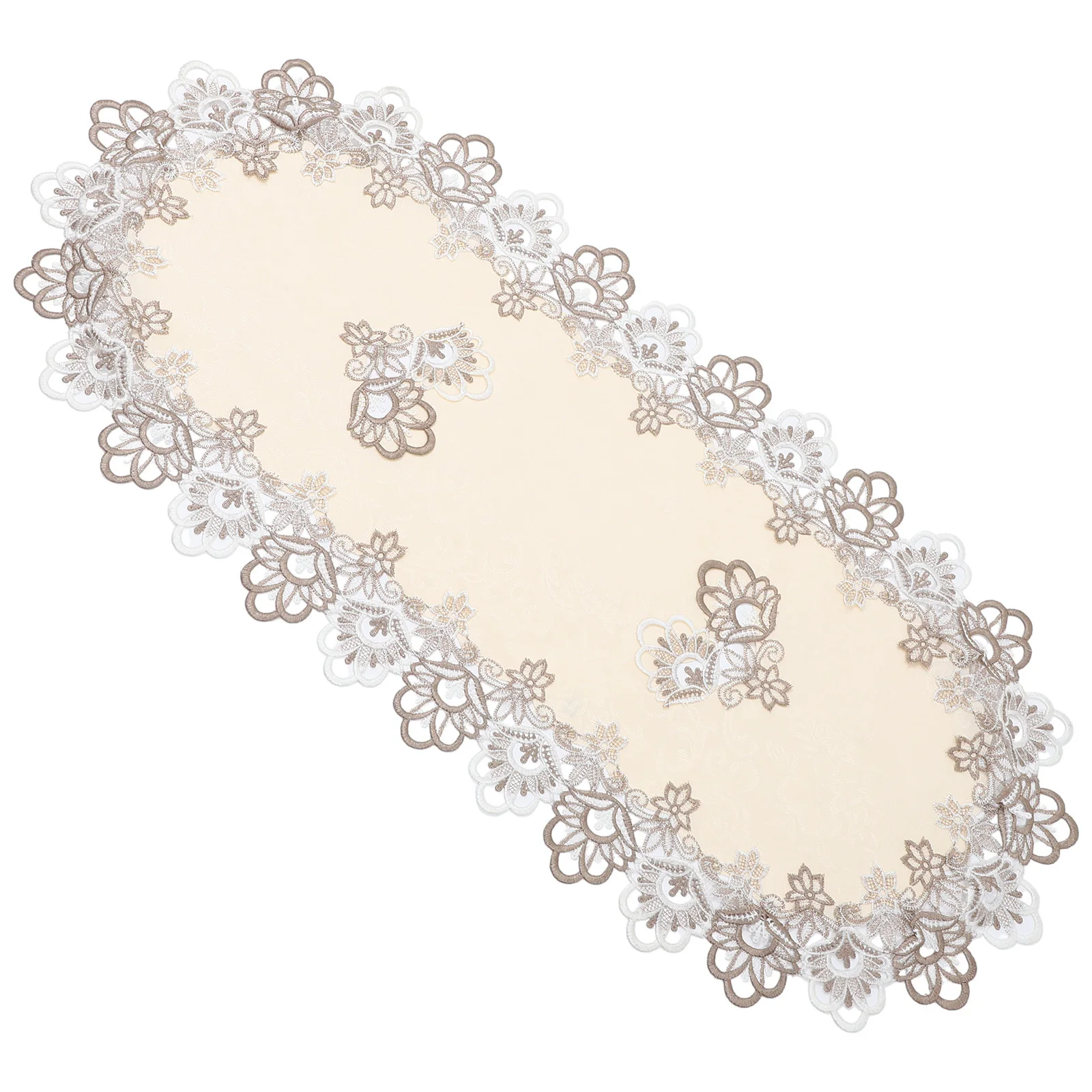 

Premium Oval Lace Table Runner Exquisite Water Soluble Lace Ideal for Dining Wedding Parties Home Decor Table Cloth