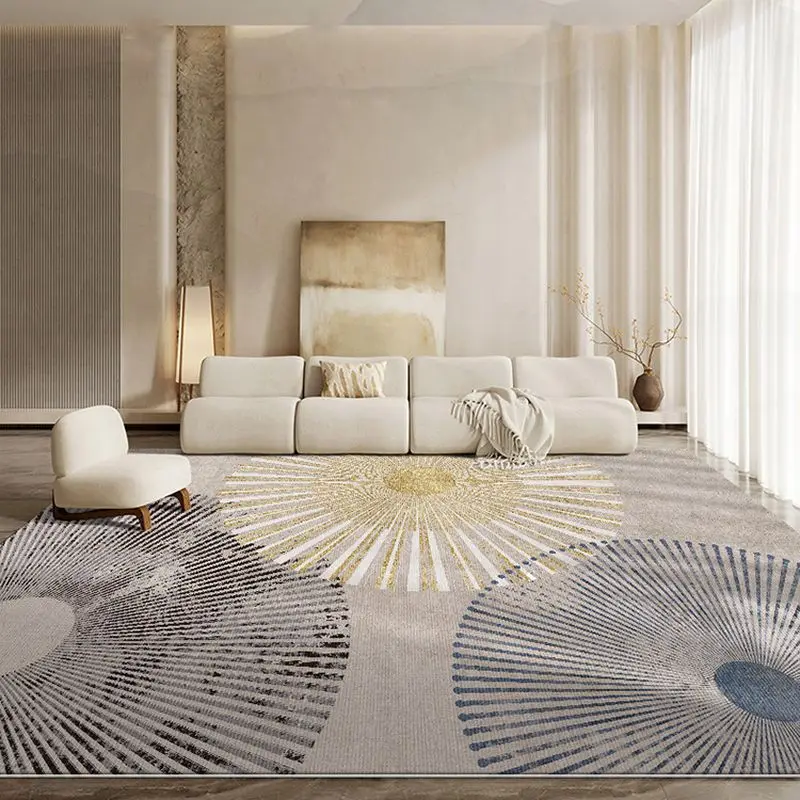 VIKAMA Modern Abstract Grey Geometric Style Large Carpet Living Room Bedroom Anti slip Soft Floor Mat Home Decoration