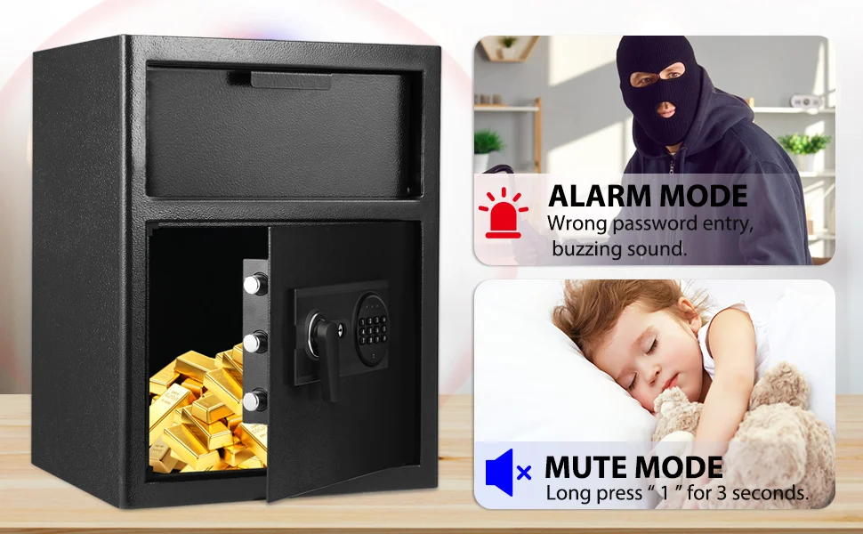 Feuerfester Drop Safe mit Drop Slot 2,6 Cu FT Zahlenschloss Digitaler Safe Business Security Depository Safe für Geld Bargeld
