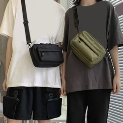 2024 Casual Men Shoulder Messenger Bag Nylon Cell Phone Bag Unisex Crossbody Pack Travel Waist Pack Male Chest Pouch Backpak