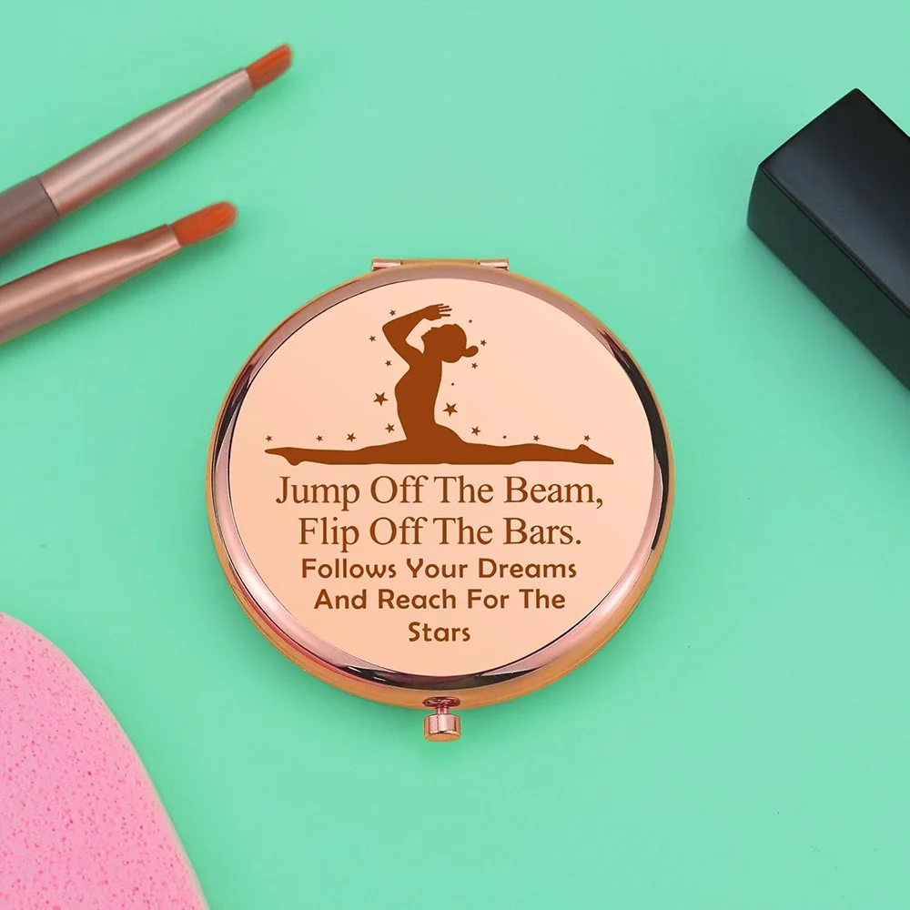 

Makeup Mirror Gymnastics Inspirational Gifts for Teen Girls Folding Travel Mirror Coach Appreciation Presents Back To School