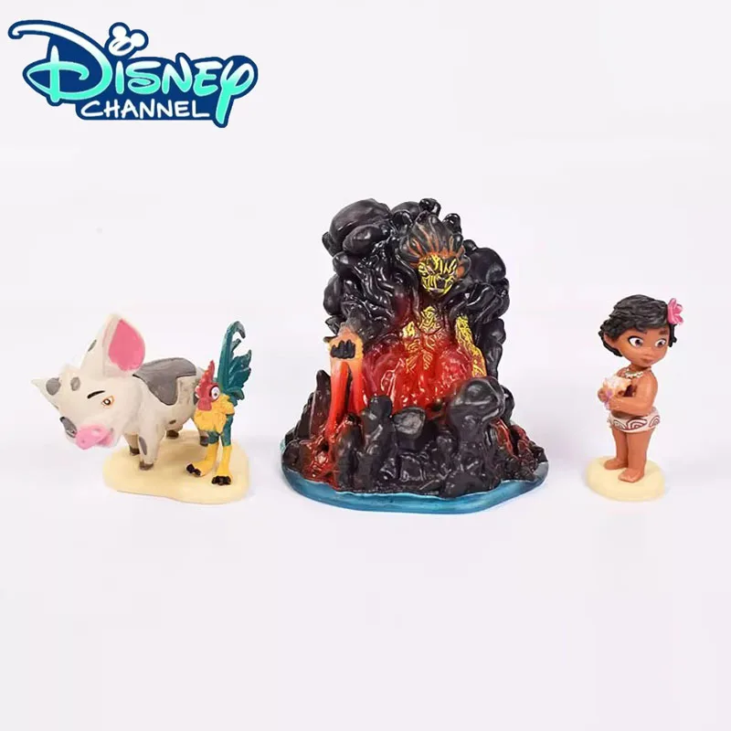 Movie Moana2 Peripheral Figures Disney Cartoon Mini Maui, Moana, HeiHei, Pua Model Car Ornaments Children's Gifts