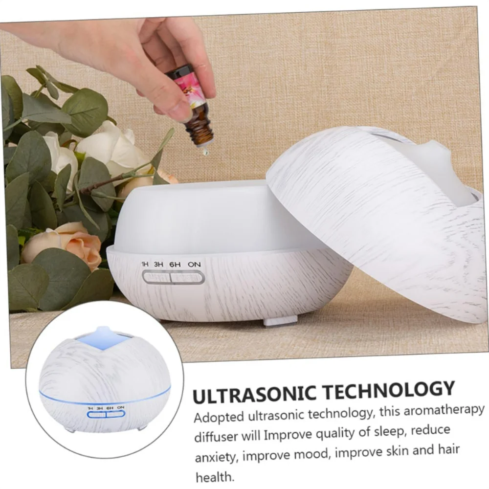 550ml LEDアロマディフューザー加湿器 リモコン付き 7色対応 家庭用アロマセラピー