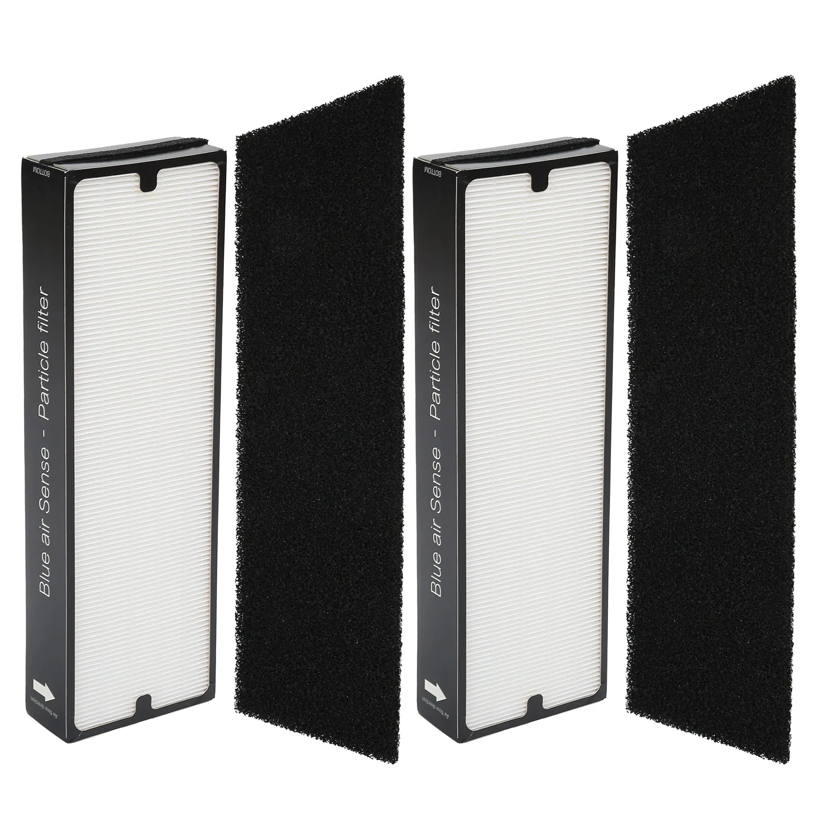 مجموعتان من استبدال فلتر شبكي من نوع الجسيمات مناسب لفلتر الجسيمات من سلسلة Blue Air Sense لتنقية الهواء
