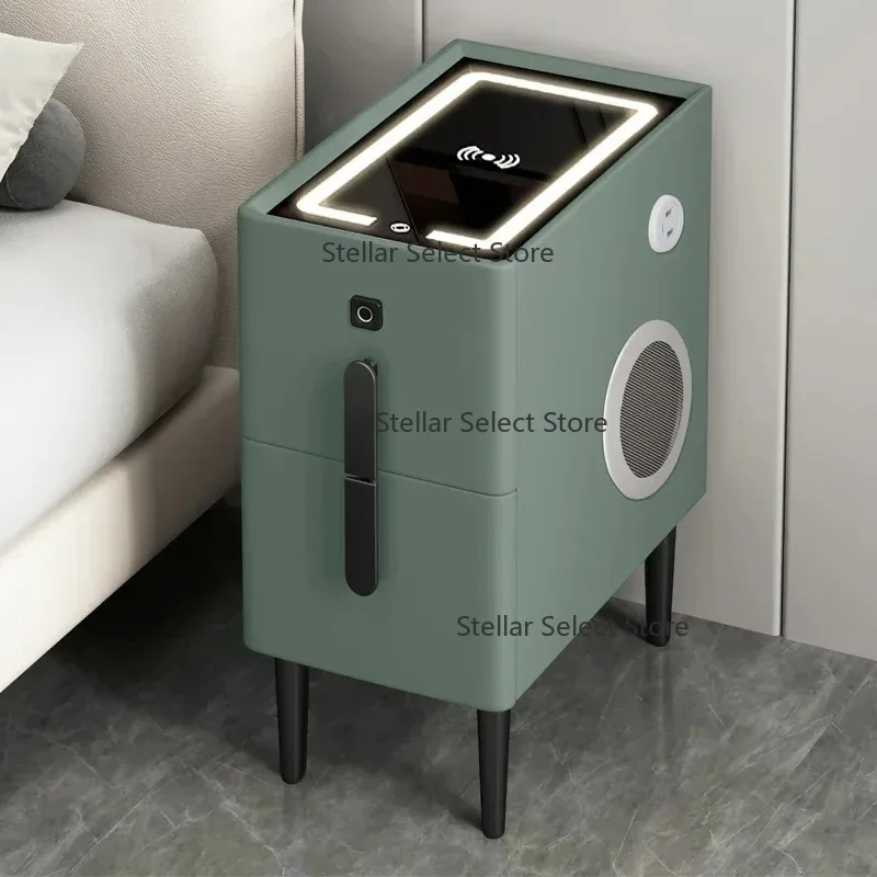t Fingerprint Wood Nightstands Minimalist Aesthetic Storage Small Bedside Table Modern  Pretty Bedroom Furniture
