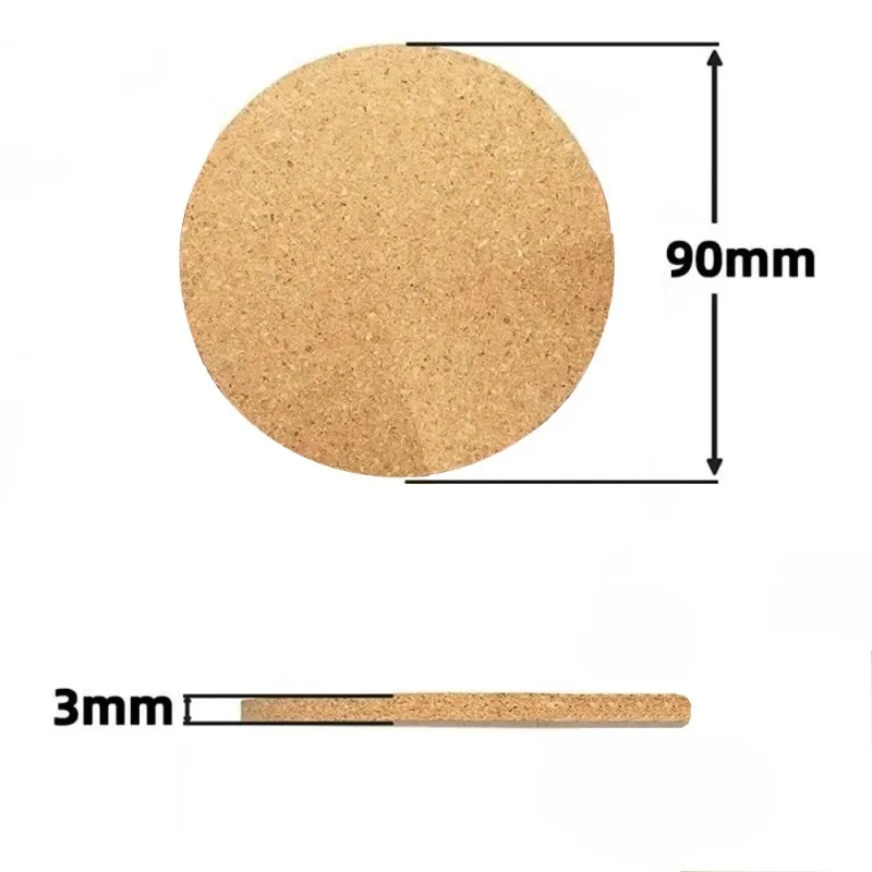 10PCS Natural Round Wooden Cup Mat Pad Durable Non-Slip Cork Coaster Tea Coffee Mug Drinks for Table Decor DIY Tableware